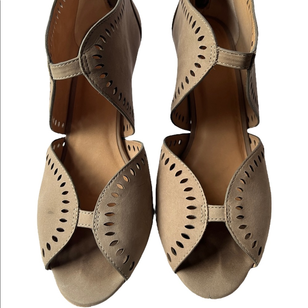 Klub Nico Mallia Open Toe Cut out Pumps Dress High Heel Booties - Nubuck - 7 sz